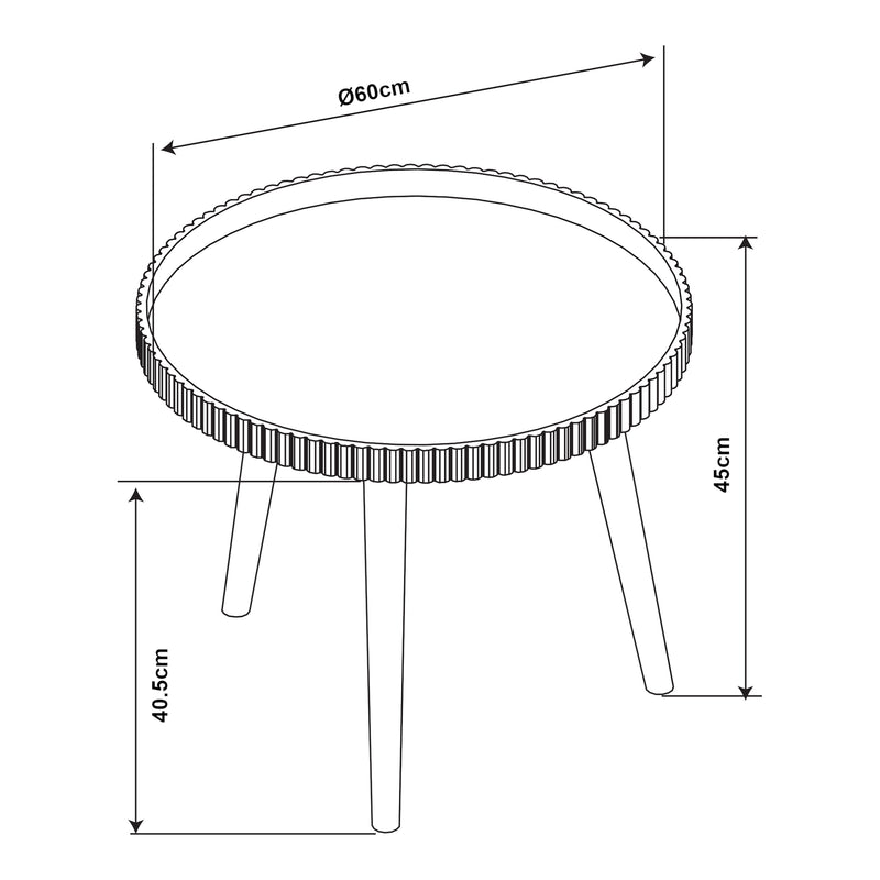 Esquema acotado Mesa de centro Bongard Ø60x45 cm Blanco [en.casa]