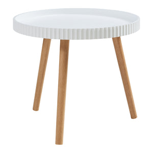 Mesa auxiliar Bongard Ø50x45 cm Blanco [en.casa]