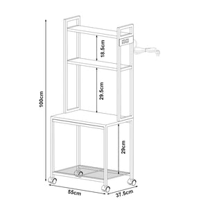 Mesa de impresora con ruedas Svanaldsvipp 100x55x38 cm Blanco [en.casa]