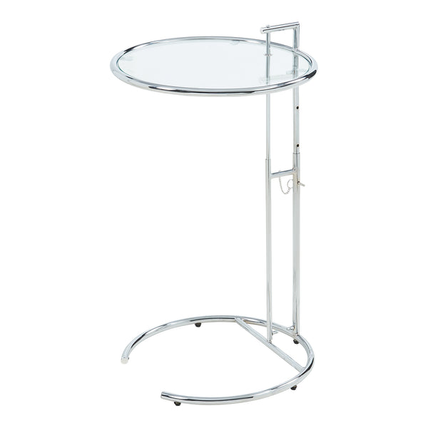 Mesa auxiliar regulable en altura Stare 50x57-77 cm vidrio transparente/cromado [en.casa]