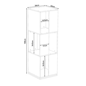 Estantería giratoria Fjelmarirg 109x34x34 cm Blanco [en.casa]