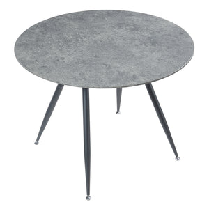 Grupo de comedor Fitjar de 5 piezas aspecto hormigón / marrón claro [en.casa]