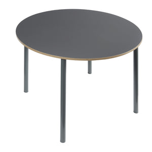 Grupo de comedor Lindesberg 5 piezas redondo Gris/ Marrón claro [en.casa]