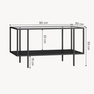 Mesa de centro Nynna 90x50x50 cm Negro [en.casa]