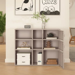 Archivador Kliri con 9 compartimentos metal 100x32x81cm - Camel [en.casa]
