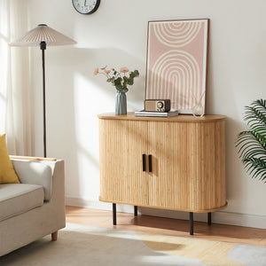 Zapatero / Aparador Tvedestrand 2 puertas bambú 100x40x80cm Natural [en.casa]