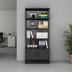 Estantería de pie Hailuoto de 4 niveles acero 180x80x40cm - Negro mate [en.casa]