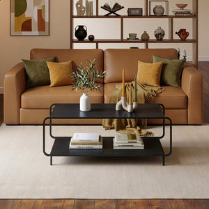 Mesa de centro Færder 115x50x45 cm Acero Negro [en.casa]