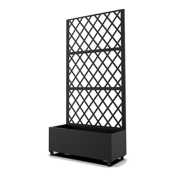 Tabique Malja con macetero de acero 190x82x38 cm Negro [casa.pro]