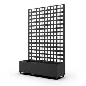 Tabique Toma con macetero de acero 190x82x38 cm Negro [casa.pro]