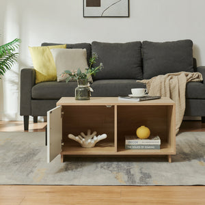 Mesa de centro Kenta 80x45x40 cm aspecto roble Sonoma/blanco [en.casa]