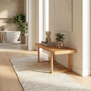 Banco para entrada Aarela bambú 91x41x38cm Natural [en.casa]