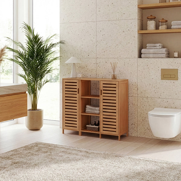 Aparador de 2 piezas Hakseri 87x99x33cm - Bambus [en.casa]