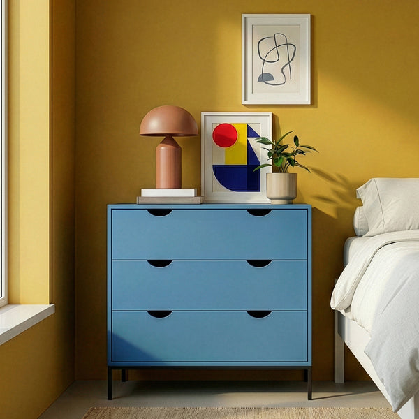 Kommode Colwyn 78x80x40 cm Blau [en.casa]