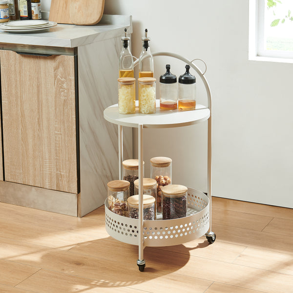 Carrito de servicio Jässaatka acero 76x40 cm gris [en.casa]