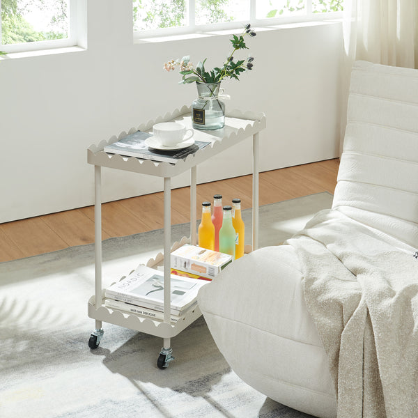 Carro de servicio Bolmanralu 2 niveles acero 61x31x60cm - Gris [en.casa]