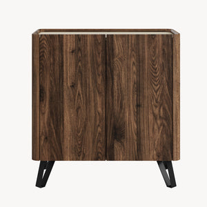 Cómoda Trorlon 83x80x40 cm aspecto nogal/travertino [en.casa]