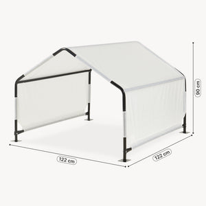 Tienda de campaña para perros Valevali acero plástico 122x122x90cm - Negro/Blanco [en.casa]