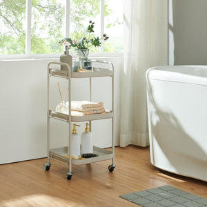 Carro de servicio Kelevn 3 niveles acero 67x33x31cm - Gris [en.casa]