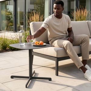 Mesa auxiliar de exterior Foggia 43x40x40 cm acero gris antracita [casa.pro]