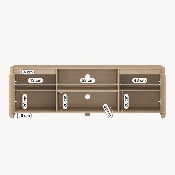 Mueble de televisión Takranmaa 150x40x50 cm efecto roble [en.casa]