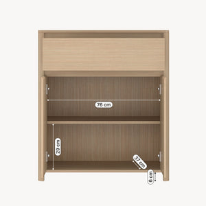 Armario auxiliar Takranmaa 88x79x39 cm efecto roble [en.casa]