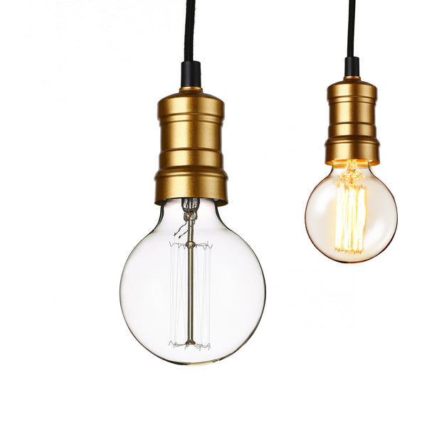 Lámpara colgante de estilo retro [latón] Portalámparas Edison 1x/3x E27 Metal [lux.pro]