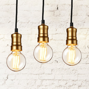 Lámpara colgante de estilo retro [latón] Portalámparas Edison 1x/3x E27 Metal [lux.pro]