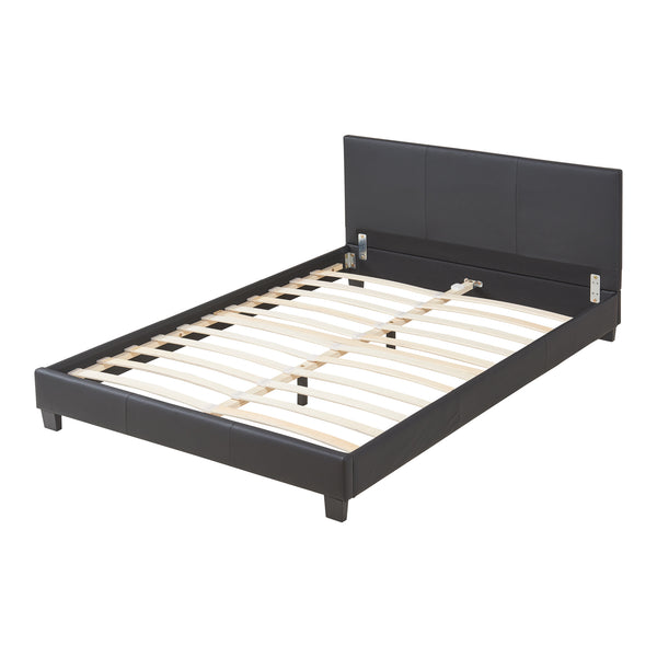 Cama de cuero sintético 140x200 cm Negro Corium