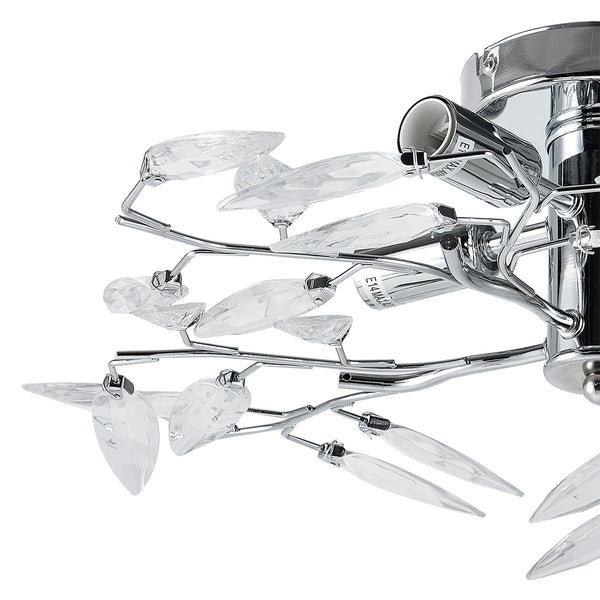 Lámpara de techo Kira 4x E14 Ø 47,5 x 15 cm color cromo/plata lux.pro