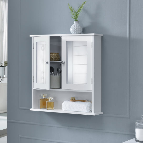 Armario de baño Locust 58x56x13 cm Blanco [en.casa]