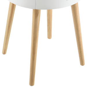 Mesita de noche Aurich 50x38x38 cm con cajón diseño retro blanco en.casa