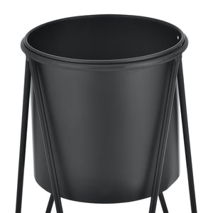 Soporte para plantas Hedera en juego de 2 piezas Metal Negro [en.casa]