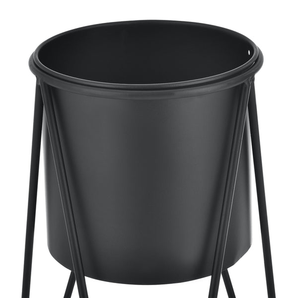 Soporte para plantas Hedera en juego de 2 piezas Metal Negro [en.casa]