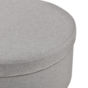 Mesa auxiliar Aurere Ø 36 cm Tapizado con espacio de almacenamiento Madera natural/Gris en.casa
