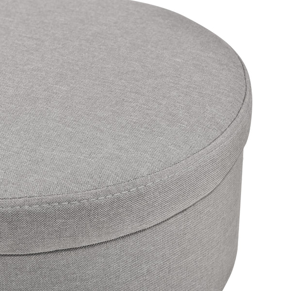 Mesa auxiliar Aurere Ø 36 cm Tapizado con espacio de almacenamiento Madera natural/Gris en.casa