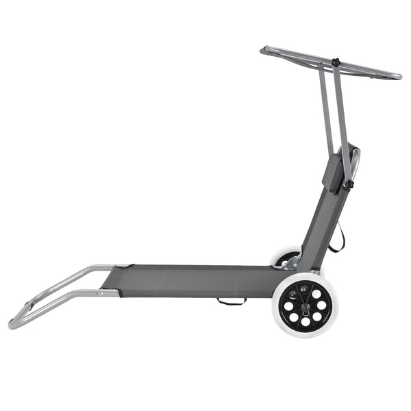 Tumbona Falun con techo y ruedas Antracita casa.pro