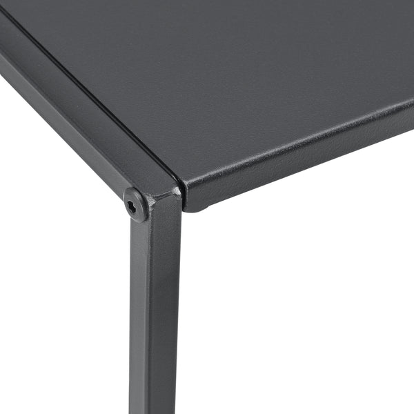 Mesa auxiliar Morsum juego de 2 diseño industrial negro [en.casa]