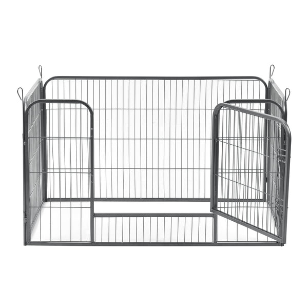 Parque para cachorros 125x85x70 cm acero plata pro.tec