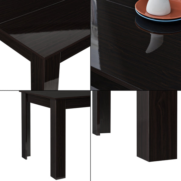 Mesa de comedor Skien 117x76x74 cm aspecto nogal brillo alto en.casa