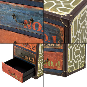 Cómoda Geeste 66x40x30 cm con 4 cajones Cuero sintético Multicolor en.casa
