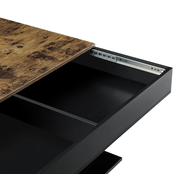 Mesa de centro Lünen aspecto madera/negro [en.casa]