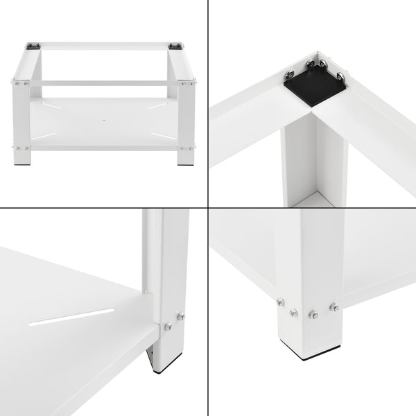 Base para lavadora Courtavon con estante Acero Blanco en.casa