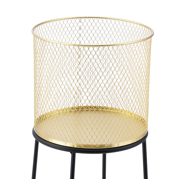 Soporte para macetas Meise de 2 piezas en negro y dorado en.casa