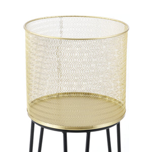 Soporte para macetas Menen 2 piezas Negro-Dorado en.casa