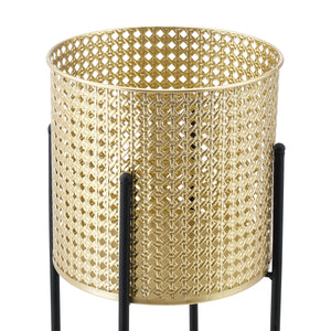 Soporte para macetas Mol 2 piezas Negro-Dorado en.casa