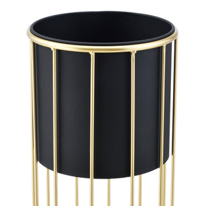 Soporte para macetas Mortsel juego de 2 piezas metal negro-dorado [en.casa]
