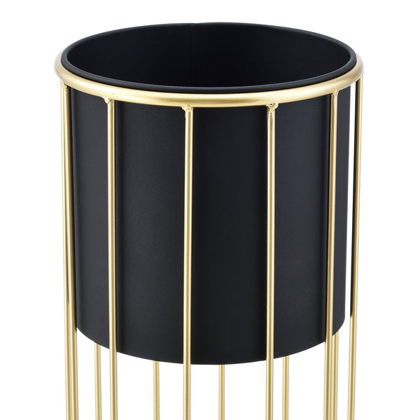 Soporte para macetas Mortsel juego de 2 piezas metal negro-dorado [en.casa]