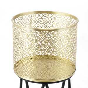 Soporte para macetas Marchin 2 piezas Negro-Dorado en.casa