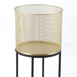 Soporte para macetas Manhay 2 piezas Negro-Dorado en.casa